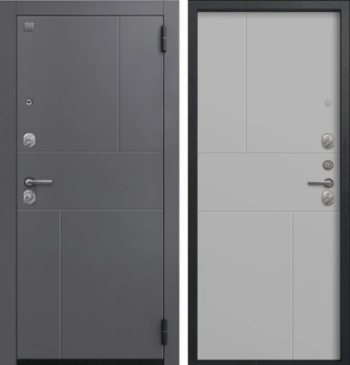 Дверь А-11 Черный муар, Кашемир графит - Кашемир сильвер